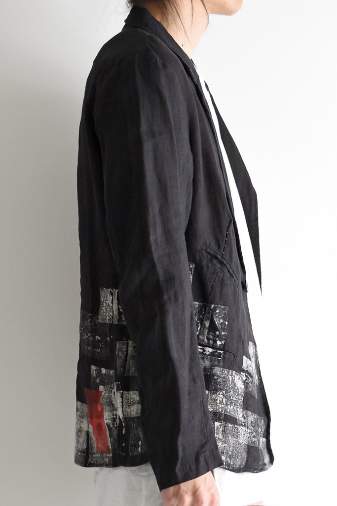 1901-JK11B Cordoba Linen Tailored JKT 03 Black