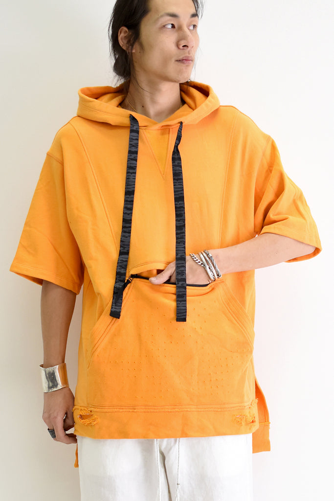1901-TP02A Hooded Crush Pullover Orange